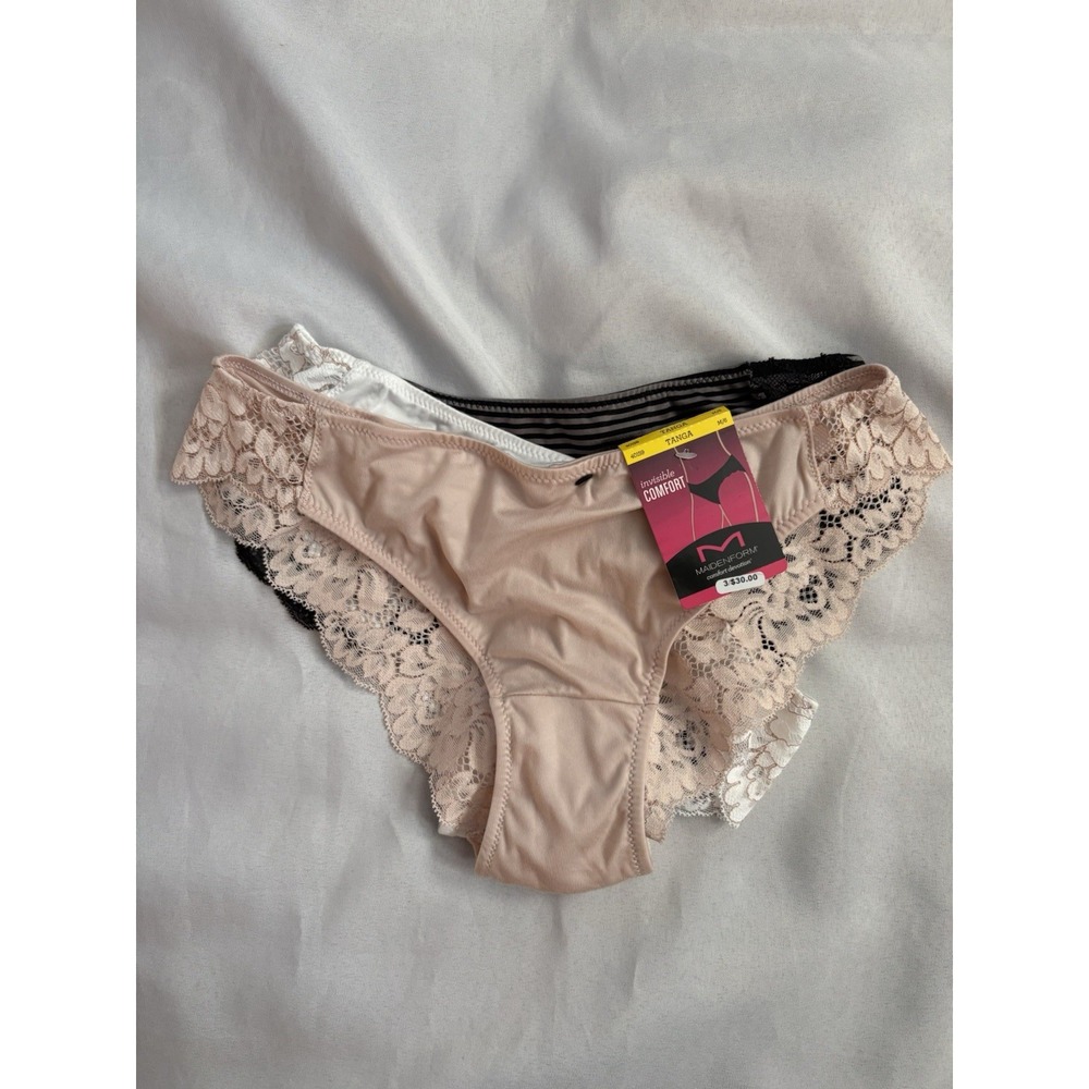 NEW Maidenform Tanga Panties Lace 40159 Maidenform Panty 3 Pair Women's Medium 6